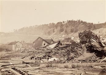 (NATURAL DISASTERS--W.S. BELL) A selection of 12 photographs documenting the catastrophic Johnstown Flood, Pennsylvania.